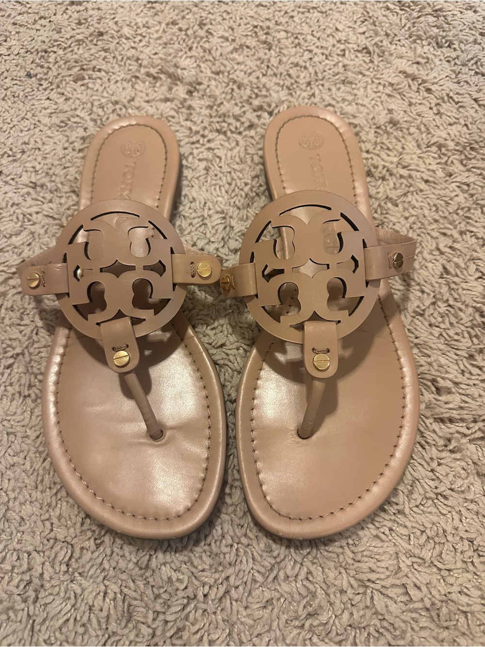 Tory Burch Tan Miller Patent Sandal